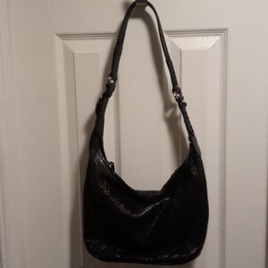 Brighton black leather hobo bag